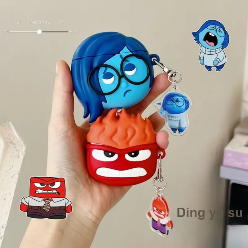 Rindu Compatibility Airpods4/3/Pro/Pro2 Silicone Niche Premium Cartoon Inside Out Cute Impact Resistant Headphone Cases-2
