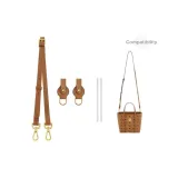 Brown[Crossbody Shoulder Strap 75-100cm+1 Pair Brown Abrasion-Resistant Buckle+1 Pair Metal Protective Loop]