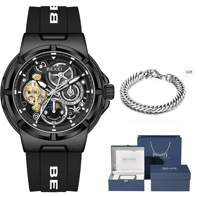 BEXEI Explorer Collection Mechanical Movement Watch Men's Watches Blue Dial-9