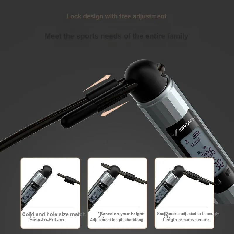 MERACH Aerobic Fat Reduction Smart Counting Jump Ropes Adults Aluminum Alloy Controller PVC+Steel Wire Rope-4