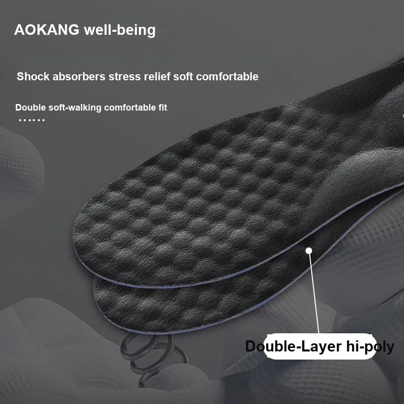 AOKANG Cow Leather Insoles Unisex-4