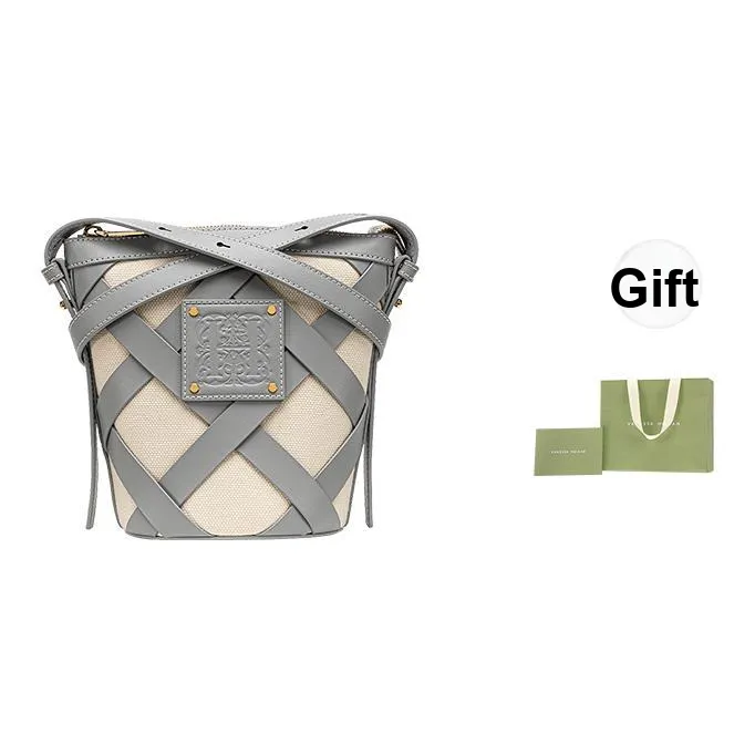 VANESSA HOGAN Ткань Сумка-ведро Сумка через плечо Сумка на плечо Женская Серый