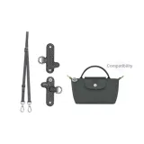 Graphite Black Silver-Tone Buckle (Lonyfame Perforated Abrasion-Resistant Buckle+Shoulder Strap)