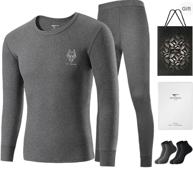 SEPTWOLVES Pajama Set Men's Gift Box Set+Shopping Bag-4