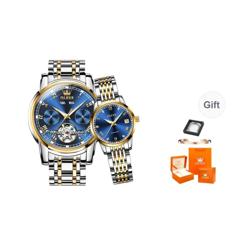 OLEVS Heart-to-Heart Knot Collection Mechanical Movement Stainless Steel Watchband Watch Unisex White Dial-4