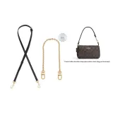 Coach Black 1.1cm Wide Plain Weave Gold Buckle 90-120cm+Free 40cm Decorative Chain