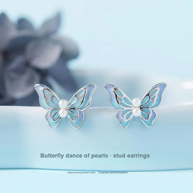 JITAIXIANG Enamel Stud Earrings Women's-1