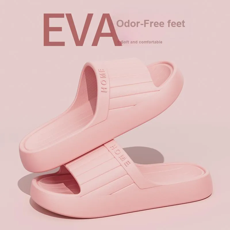 Foot Recreation Minimalist Style Vertical Stripes Letter Comfortable Quiet Slip Resistant Slippers Home Slippers Unisex-2