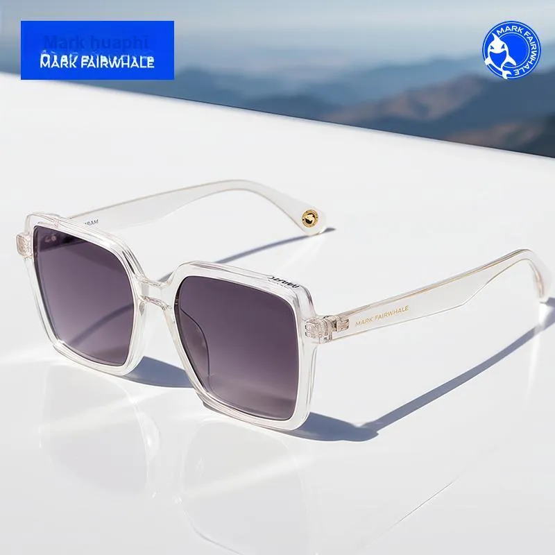 FAIRWHALE TR90 Square Sunglasses Women's Black/Transparent/Burgundy Frame-7