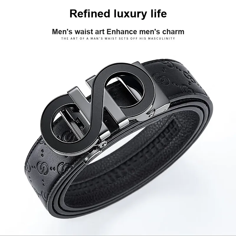 ROBINHOOD Cow Leather Belts Men's 3.5cm-1