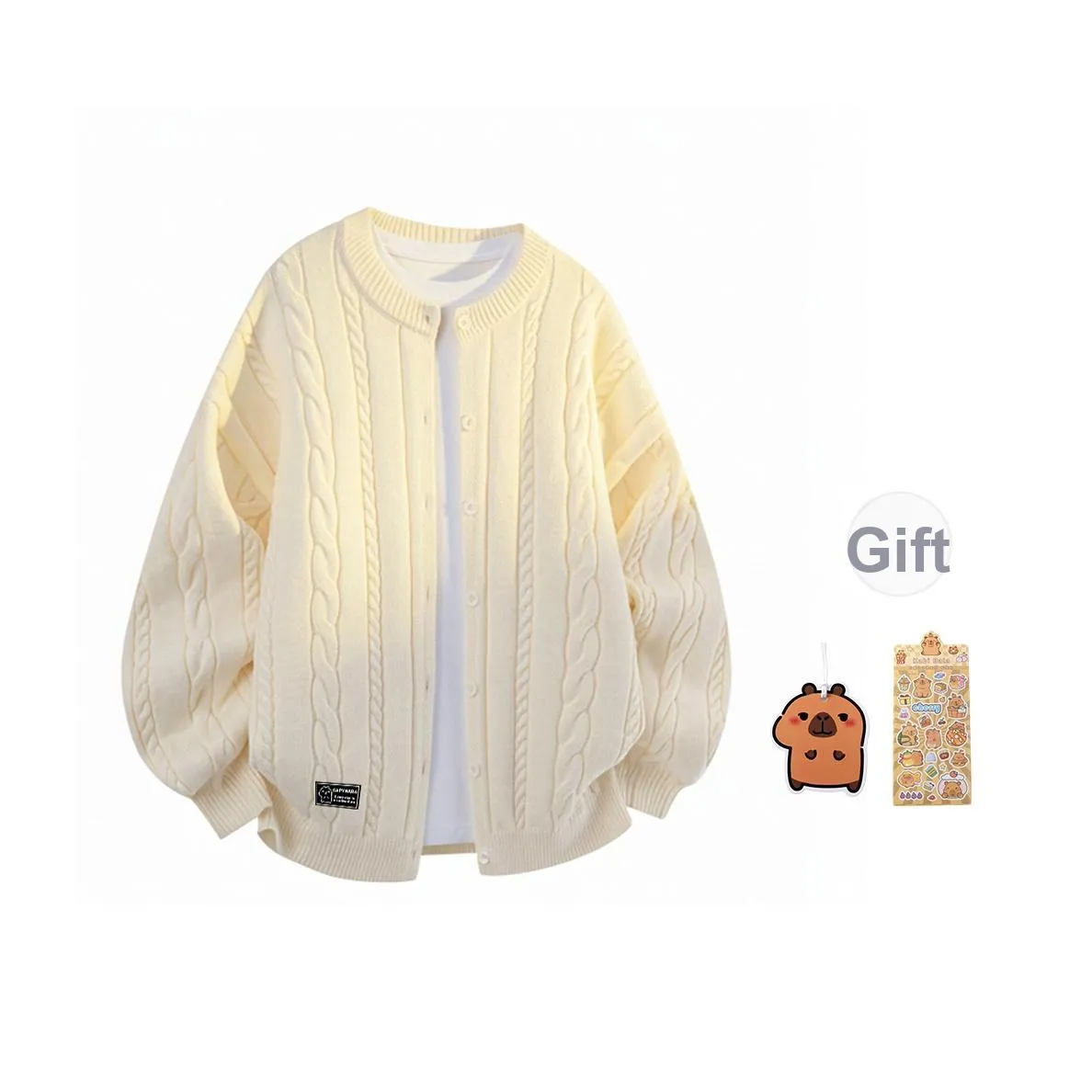 KAPIBALAXIAOHUANGTUN Свитер Пальто Унисекс