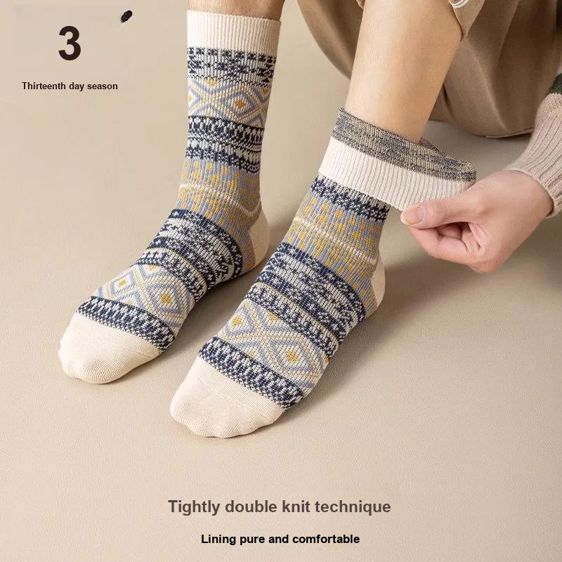Thirteen day Season Mid Calf Socks Unisex 4 Pack Mixed Color-26