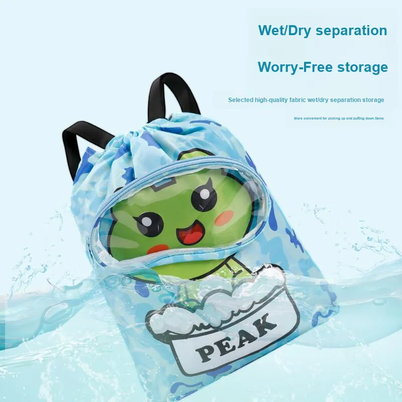 PEAK Kids Cute Waterproof Swim Bag With Wet/Dry Separation Large Capacity Storage And Shoulder Strap Kids'-4