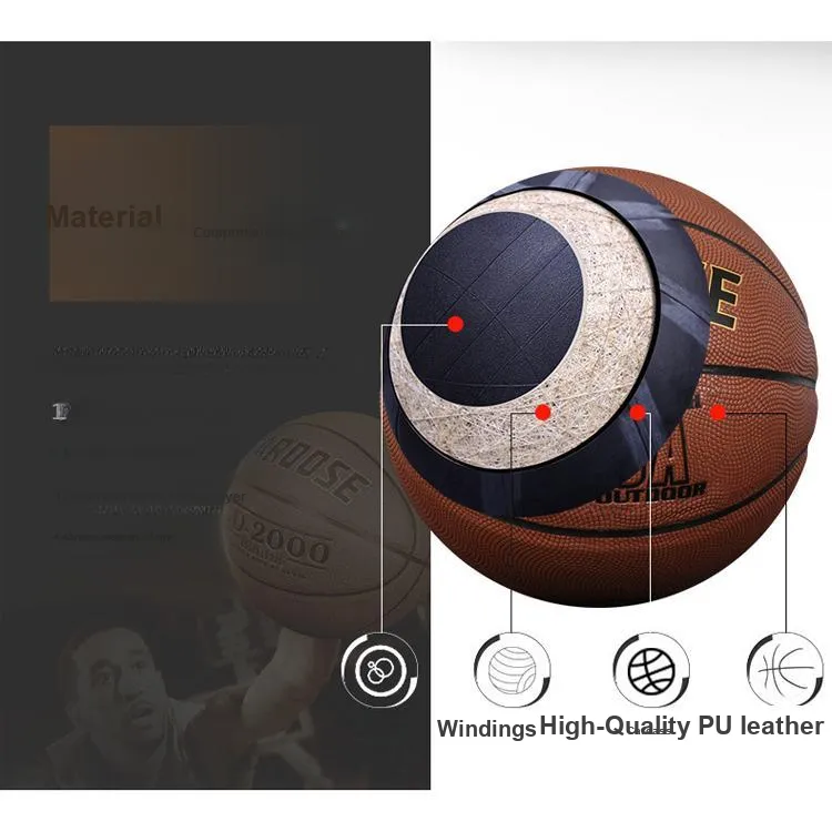 UMA PU Basketball Red Brown Size 7 Ball Training Unisex-3
