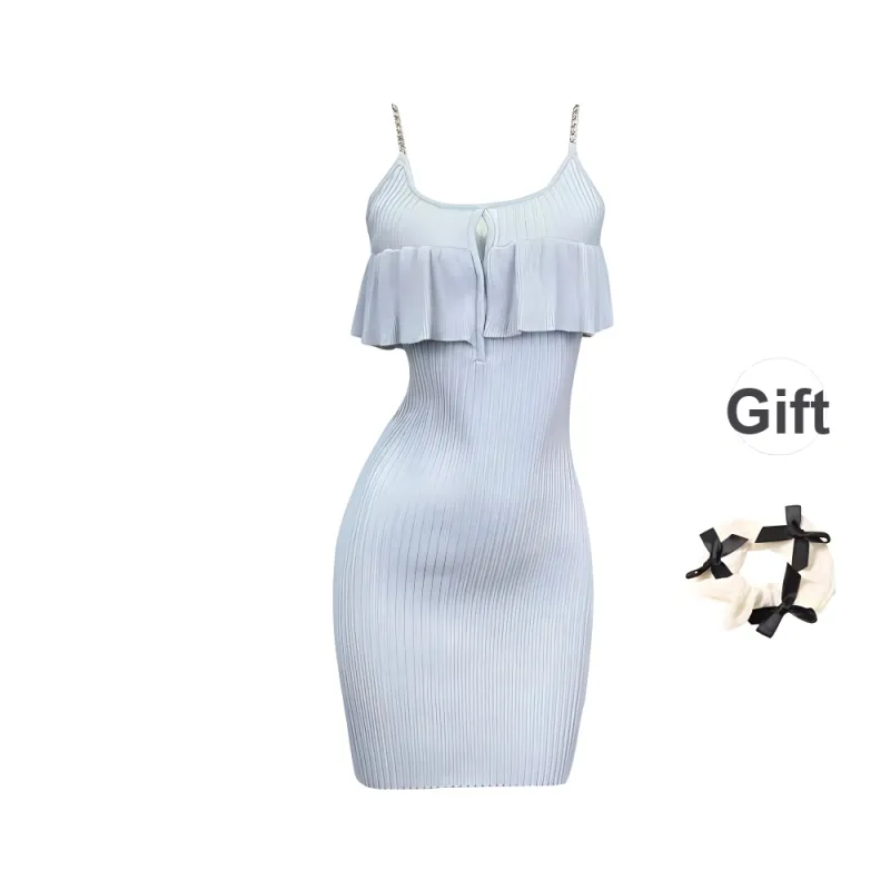 TURN UP Slip Dress Women's Dusty Blue-0