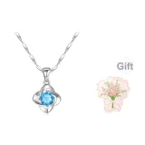 [Blue Zircon]Lucky Four-Leaf Clover Necklace