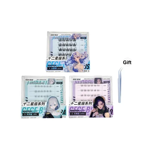 Gege Bear Водолей+Весы+Скорпион Клей Бесплатно Накладные ресницы Комбинация Один Кластер Сегментированный
