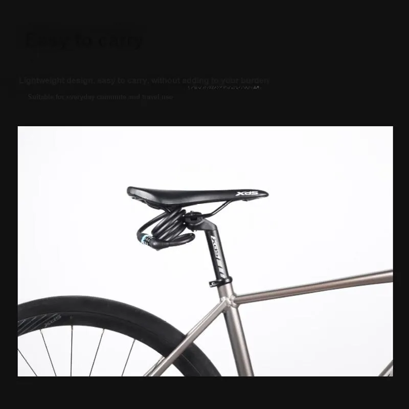XDS Cycling Gear Coded Lock Outdoor Cable PVC Shell Black-5