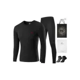 Crew Neck Set (Black) 100% cotton Antibacterial/Includes 2-Pack Cotton Socks+Shopping Bag