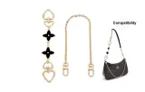 (Gold-Tone) Black Four-Leaf Clover Extender Chain+Decorative Chain 40cm