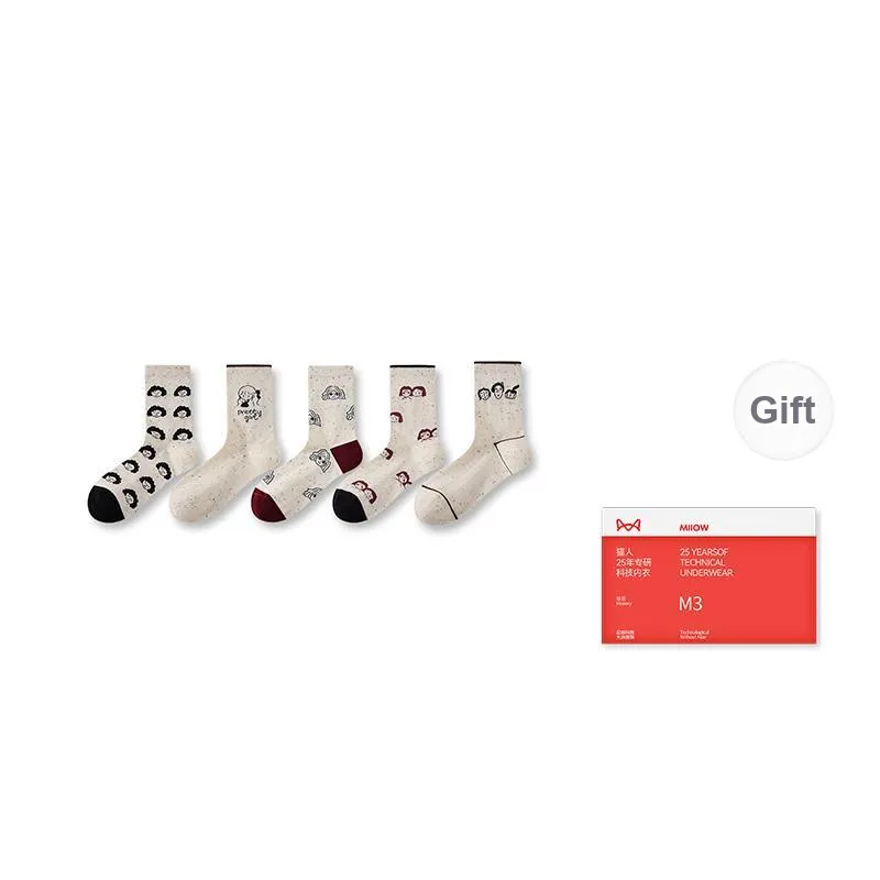 MIIOW Trend Party Series Mid Calf Socks Women's Shopping Bag Combo Set-3
