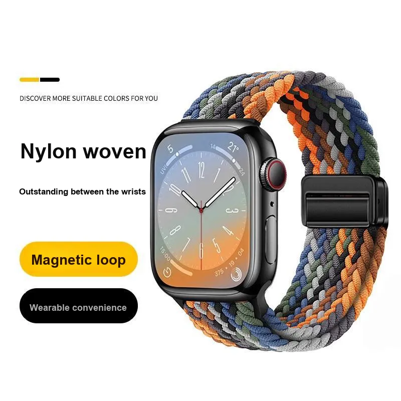 First Guard Compatibility Apple IWatch Series 10/S9/S8/S7/SE Strap Apple Compatibility Watch Band 225mm Nylon Material-7