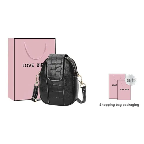 LOVEBIRD Сумка через плечо из натуральной коровьей кожи маленькая женская черная белая