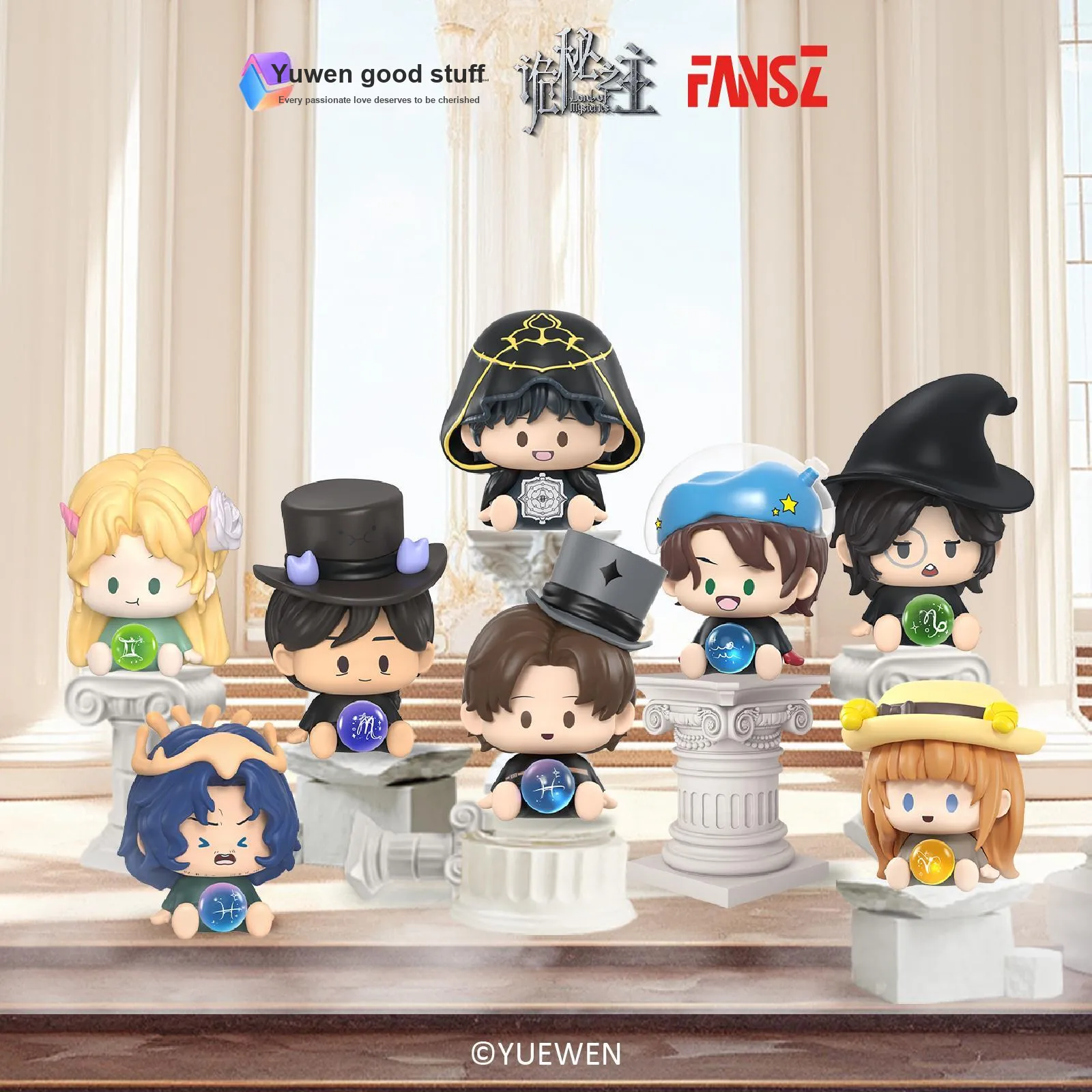 FANSZ Lord OF The Mysteries Звезда Buddy Collection Soft And Cute Beans Слепые коробки Single Mystery Box Целая коробка 16 Pcs