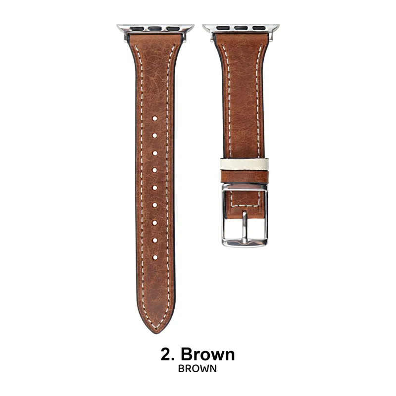 Vobafe Watch Band Apple Compatibility Cowhide Leather Material-9
