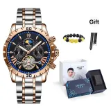 Rose Black[Light Blue Box+Chinese Auspicious Animal Beaded Bracelet+Strap]