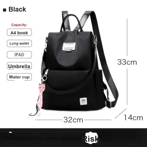 CORE BIRD Oxford Backpack Regular Women's Black/Blue/Khaki