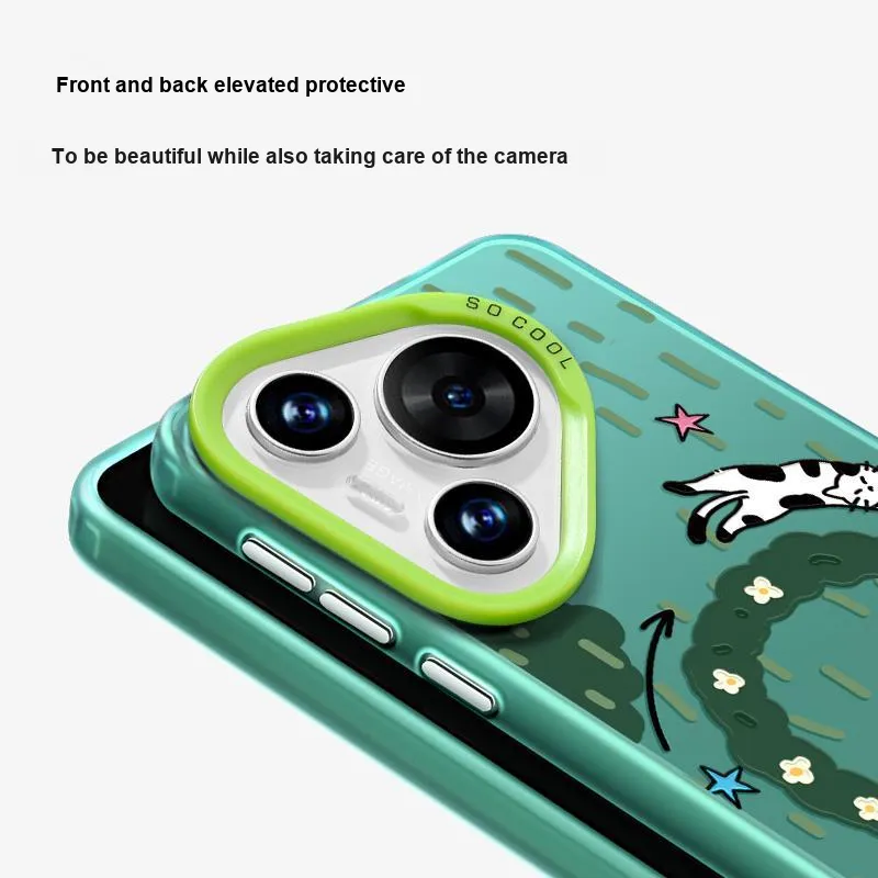 Marsfield TPU Material Acrylic Soft Edged Magnetic Case Phone Cases Compatible With Huawei P70 Cute Style-5
