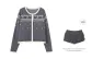Gray (Comes with Bowknot All over Print Pleated Skirt)