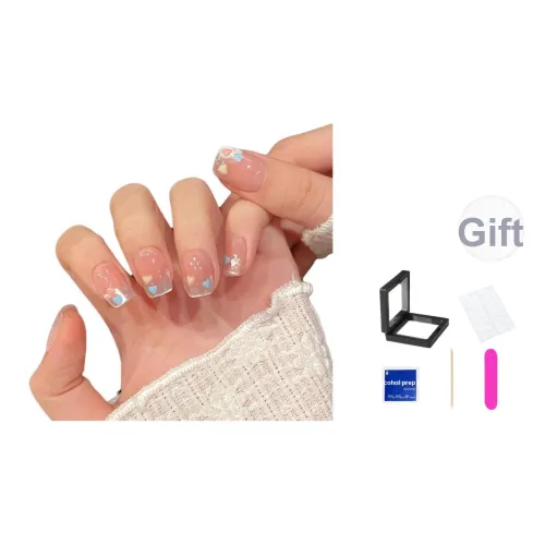 XNTX Handcrafted Nail Patch False Nail Cropped MID Length Pink Shades Solid Color Instagram Style