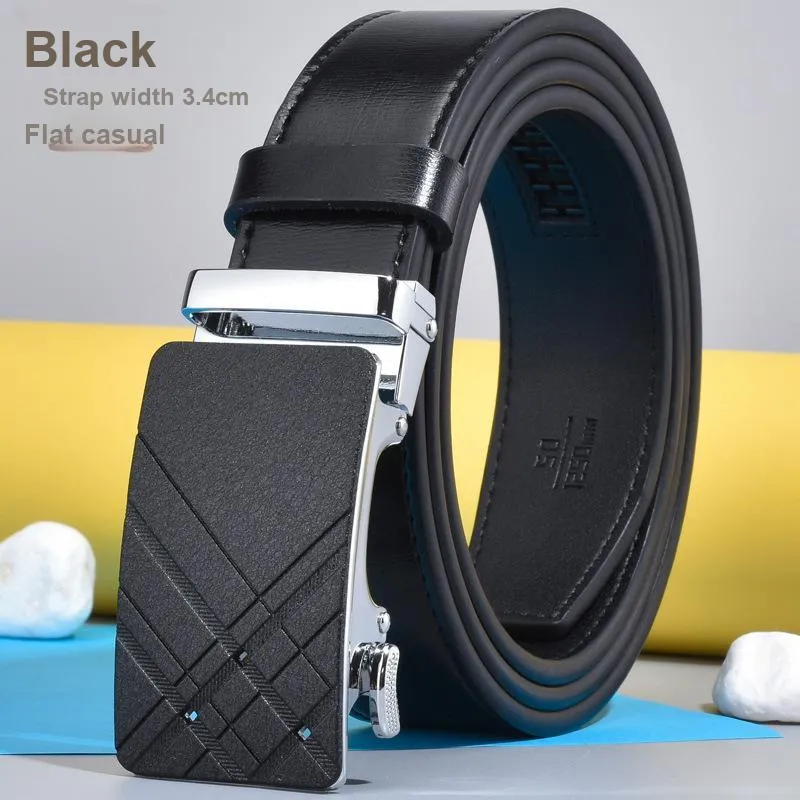 JEANSWEST Split Cow Leather With Transferred Pattern Leather Belts Men's 3.4cm-7