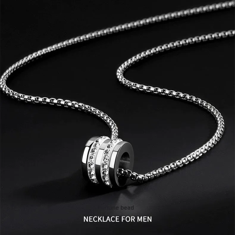ENFANTIN Titanium Steel Zircon Necklaces Unisex-2