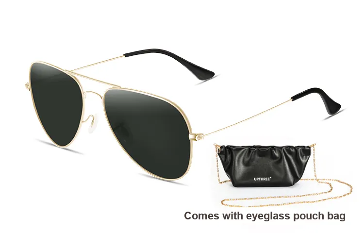 Upthree Stainless Steel Aviator Sunglasses Unisex-1