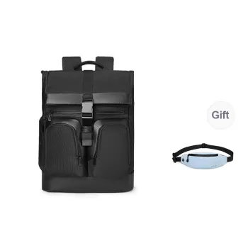 PIERRE CARDIN Synthetic Leather Backpack Laptop Bag Travel Backpack Tubas Unisex Black