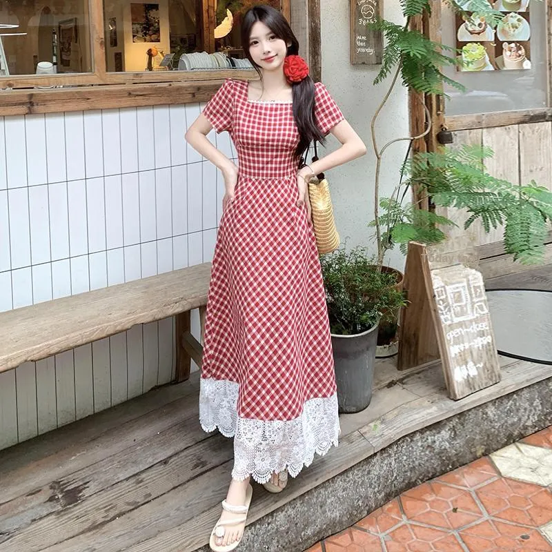 TWOPLUMGIRLS Short Sleeved Dress Women's Red-2
