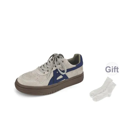 Xuanbaihui Низкие кроссовки для скейтбординга женские серо-голубые