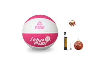 PEAK Rubber Basketball White Pink Size 5 Training Unisex