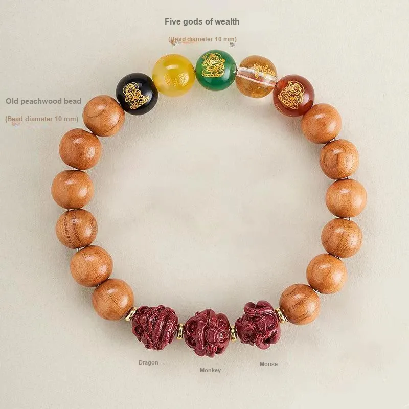 JIUHUASHAN Peachwood Bracelets Unisex-19