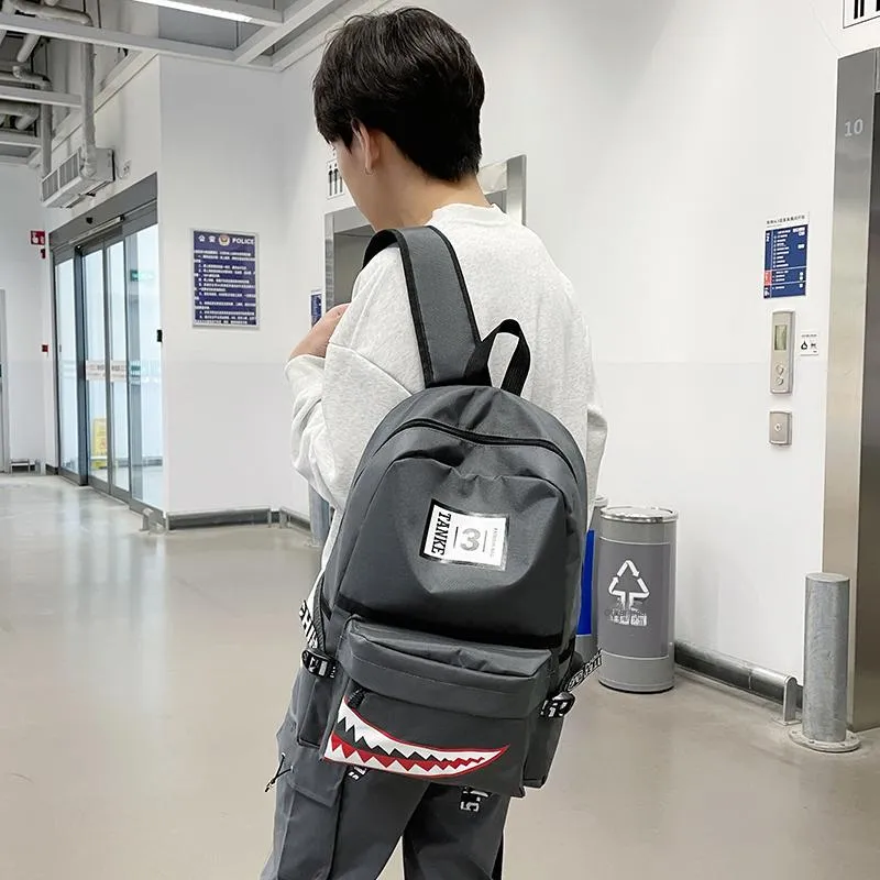 Dusen Kangaroo Nylon Backpack Regular Unisex White/Gray/Black/Army Green/Dark Blue-6