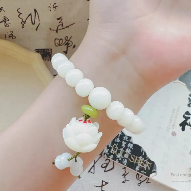 JIUHUASHAN White Jade Bodhi Bracelets Unisex-1