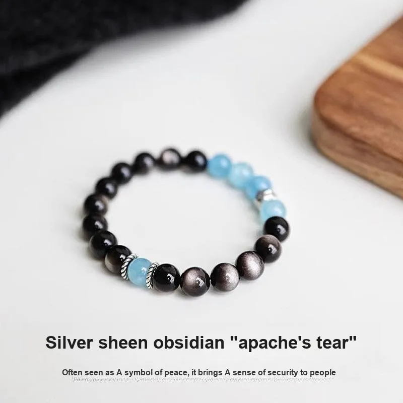 Ostantin Obsidian Bracelets Unisex-3
