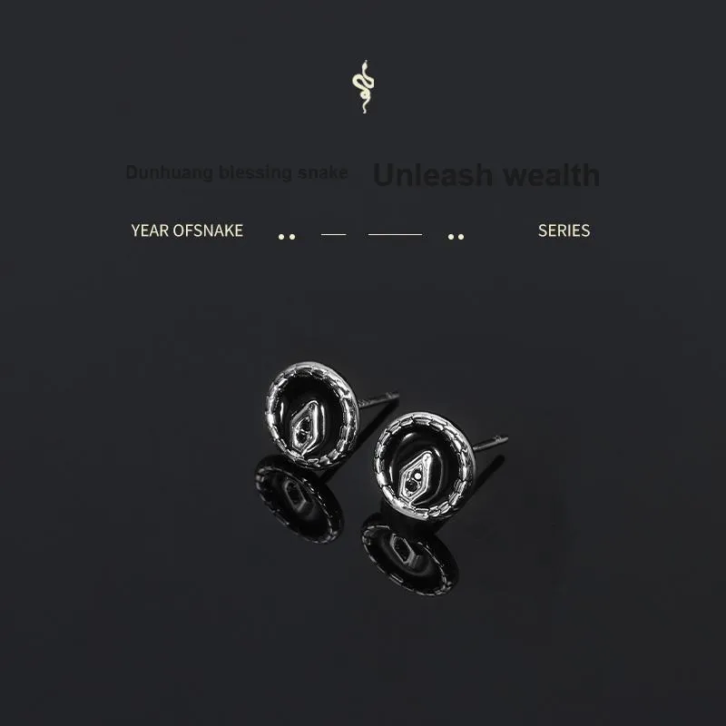 MAGICPOLE 999 Fine Silver Stud Earrings Men's Silver-3
