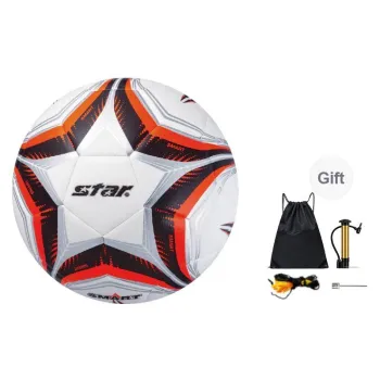 Star Size 5 Ball Soccer TPU Machine Stitched Soccer Ball Unisex Black Orange