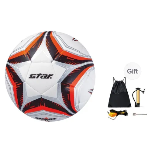 Star Size 5 Ball Soccer TPU Machine Stitched Soccer Ball Unisex Black Orange