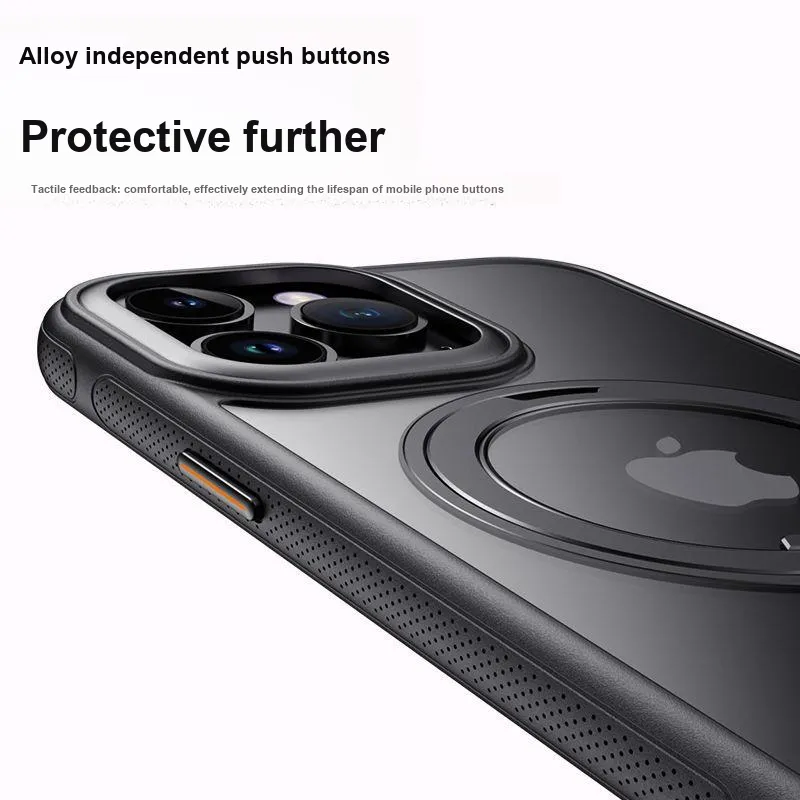 MOWEITU PC Material 360 Magnetic Stand Phone Cases Compatibility IPhone Apple 13/13 Pro/14/15/16 Solid Color-3
