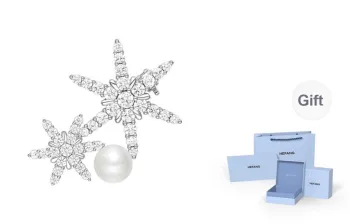 HEFANG 925 Sterling Silver Elegant Snowflake Brooch Women's